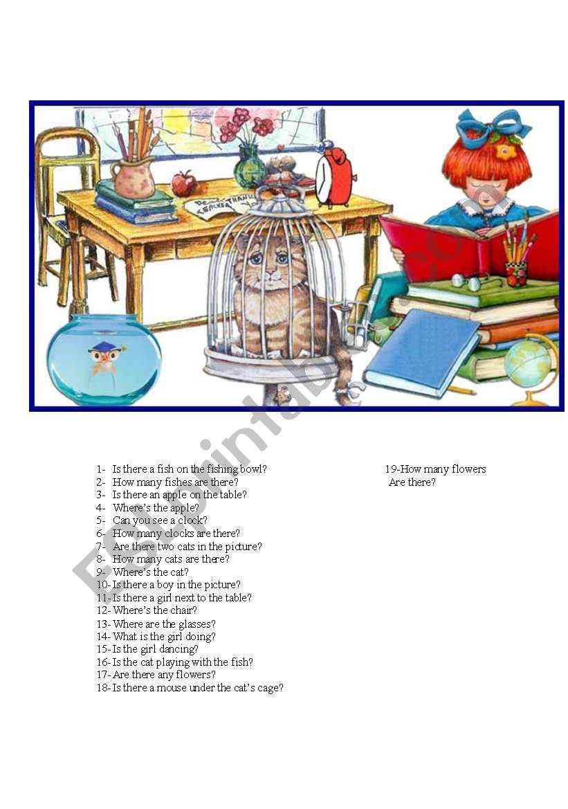 Prepositions of place. Use of THERE IS/ARE.