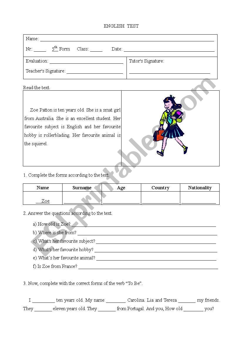 Zoe Patton worksheet