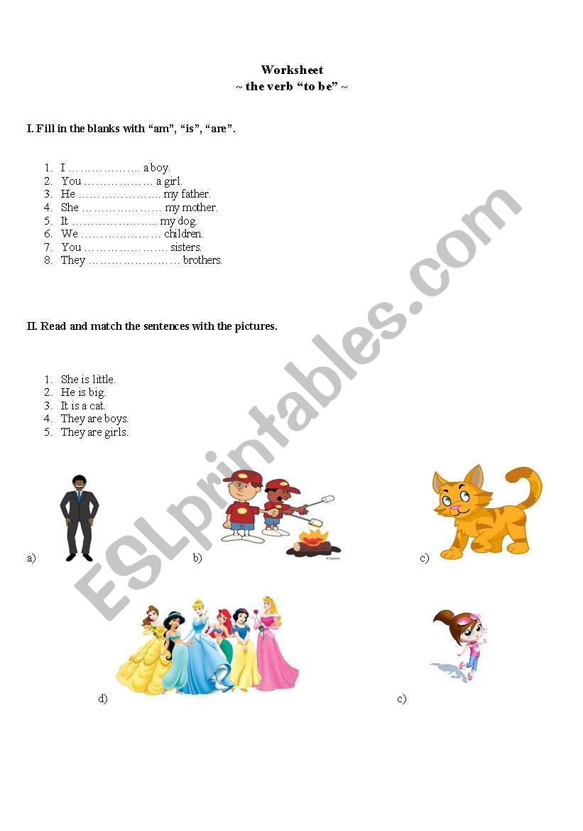 Worksheet the verb 