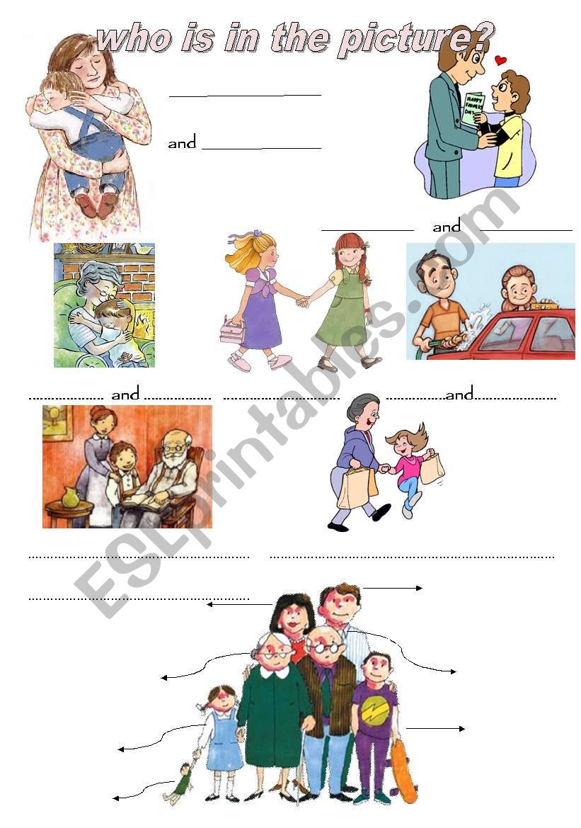 Family members - Exercise worksheet