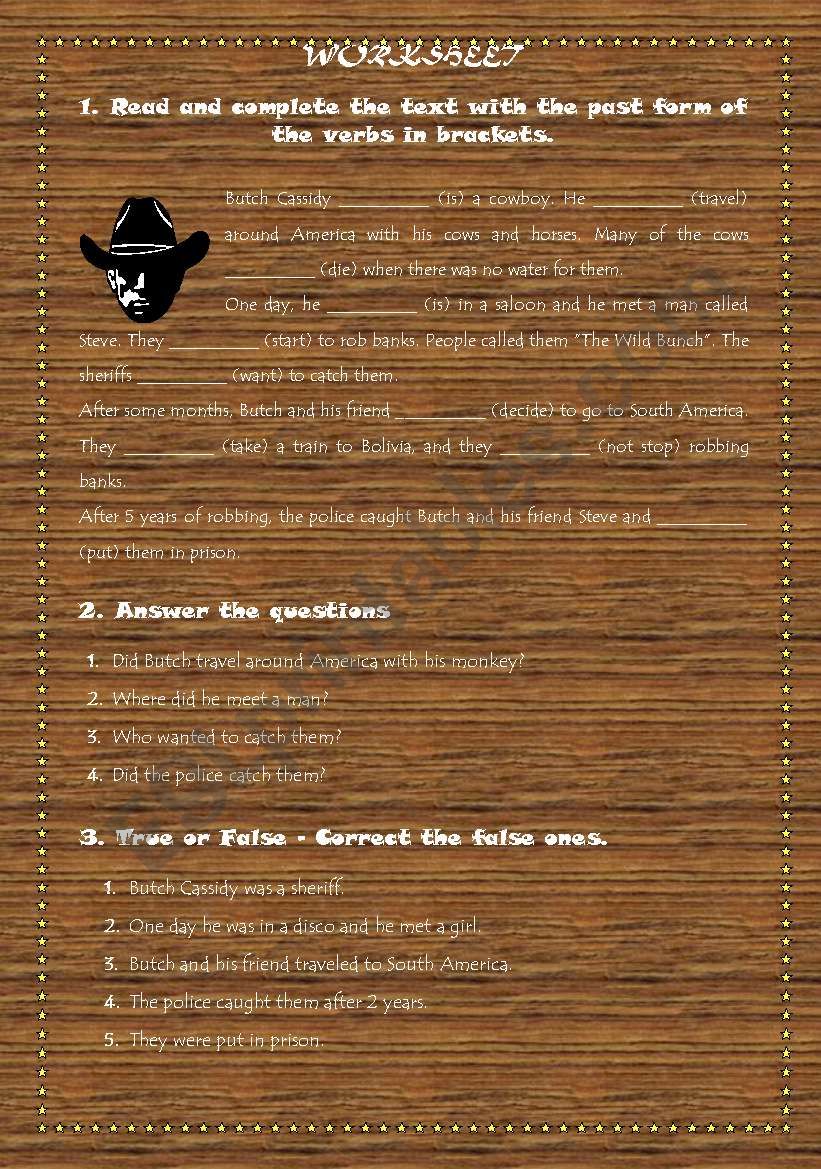 WILD WEST worksheet