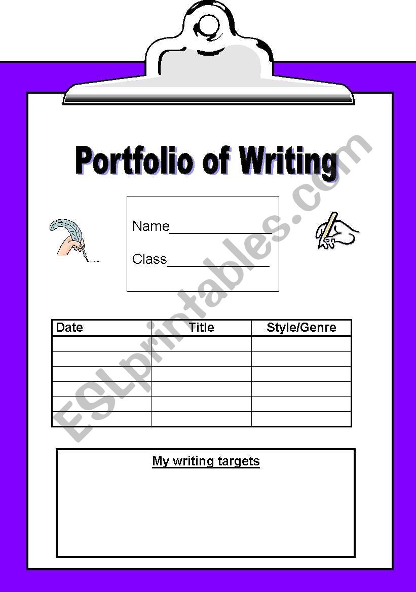 Portfolio of Writing worksheet