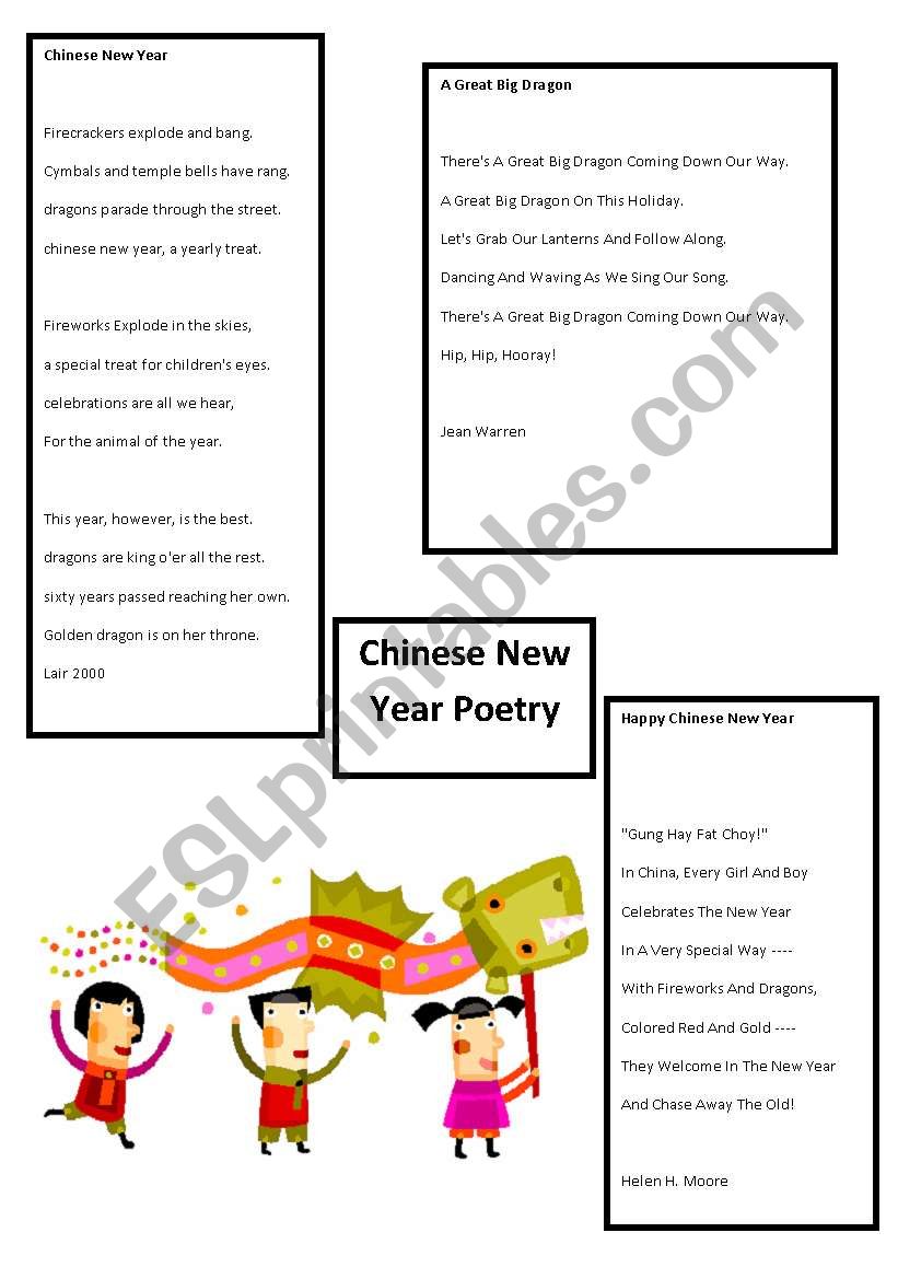 Chinese New Year Poetry worksheet