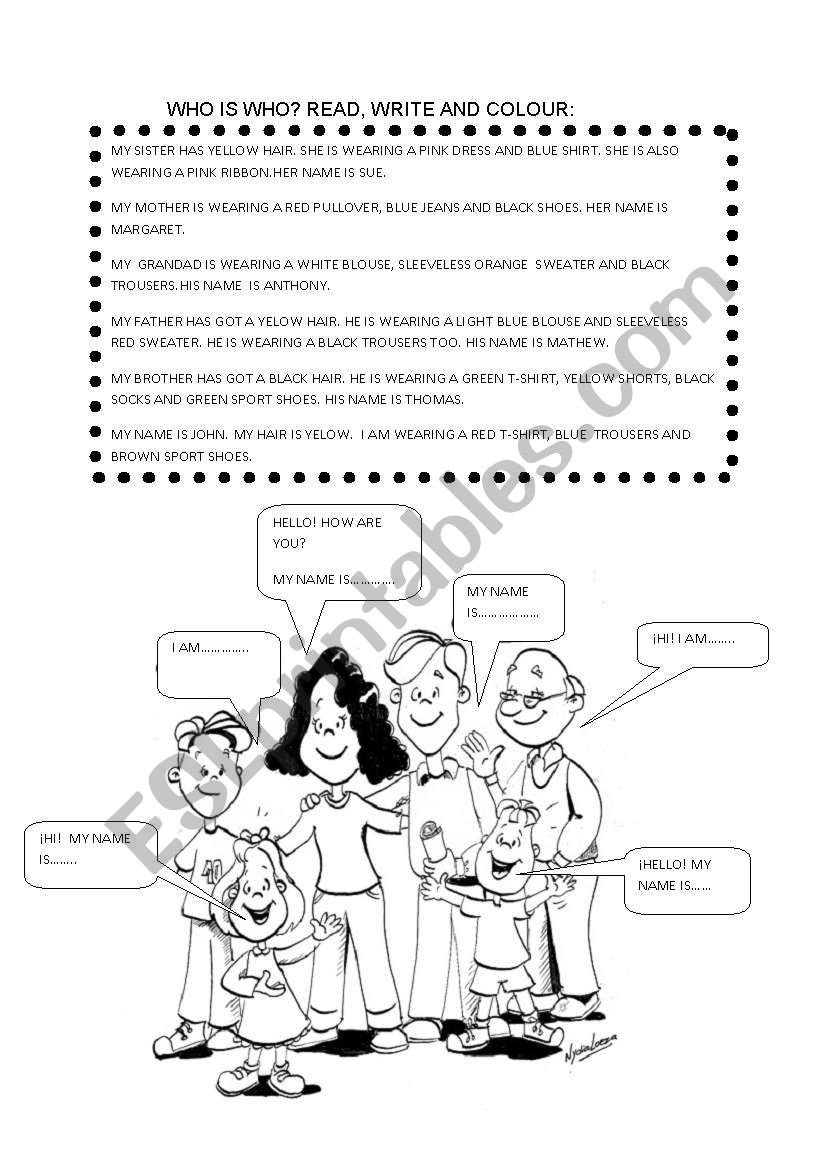 MY FAMILY worksheet