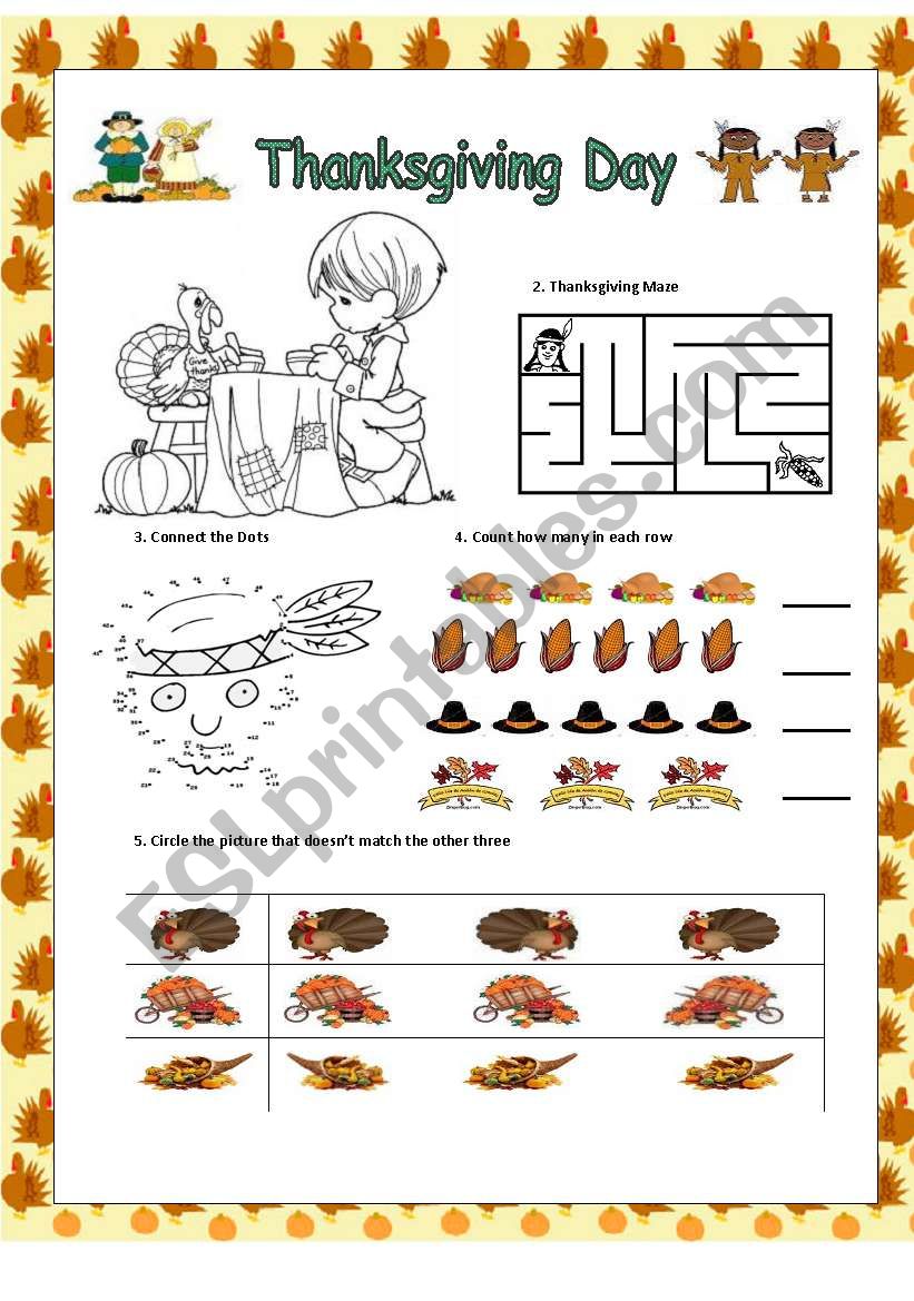 thanksgiving worksheet