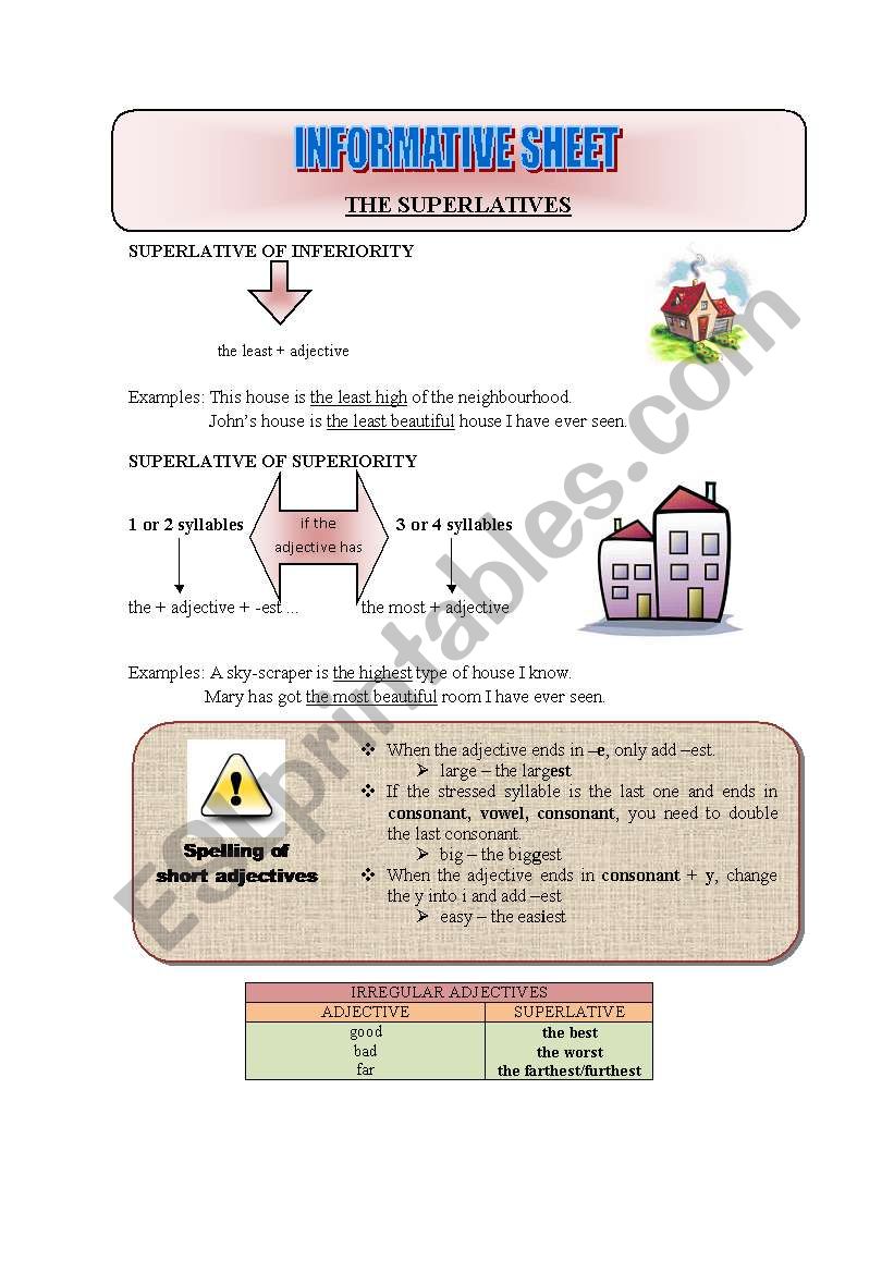 The superlatives worksheet