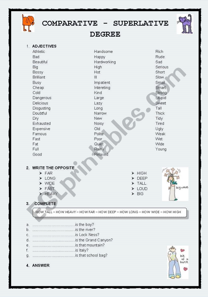 COMPARATIVE & SUPERLATIVE DEGREE