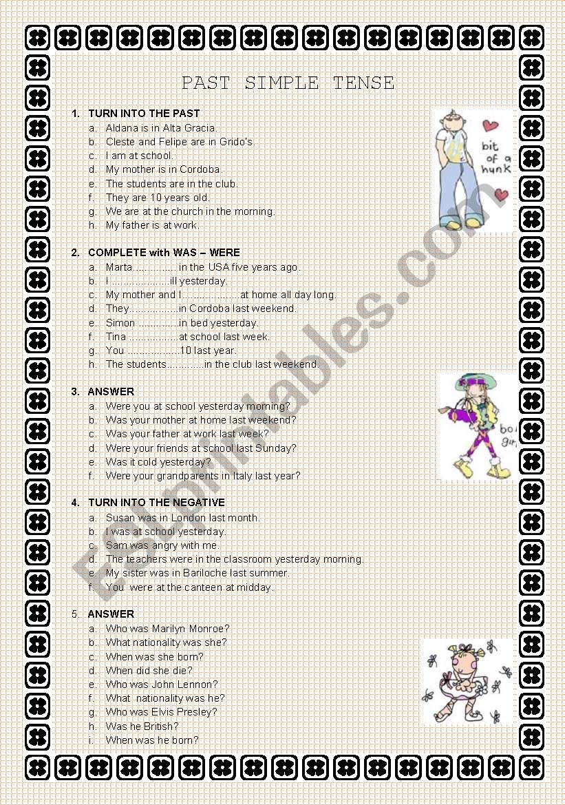 PAST SIMPLE TENSE worksheet