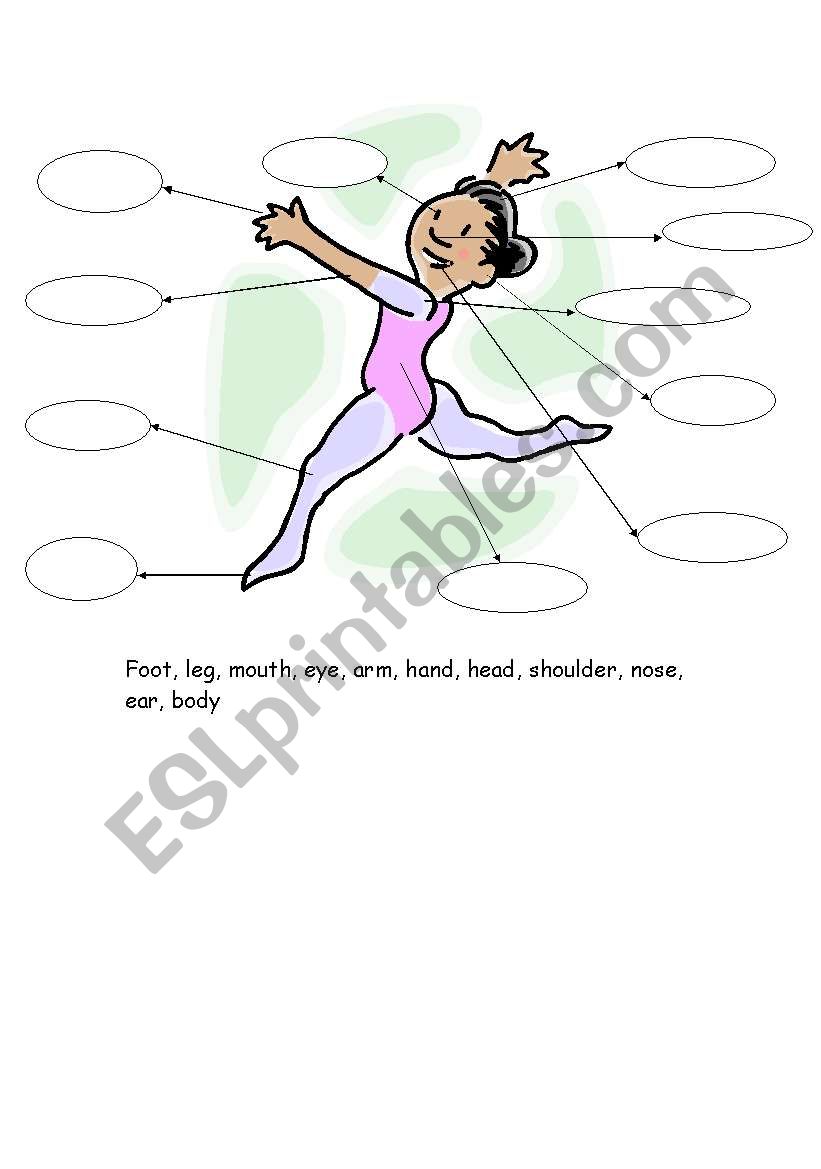 Map a ballet dancer girl worksheet