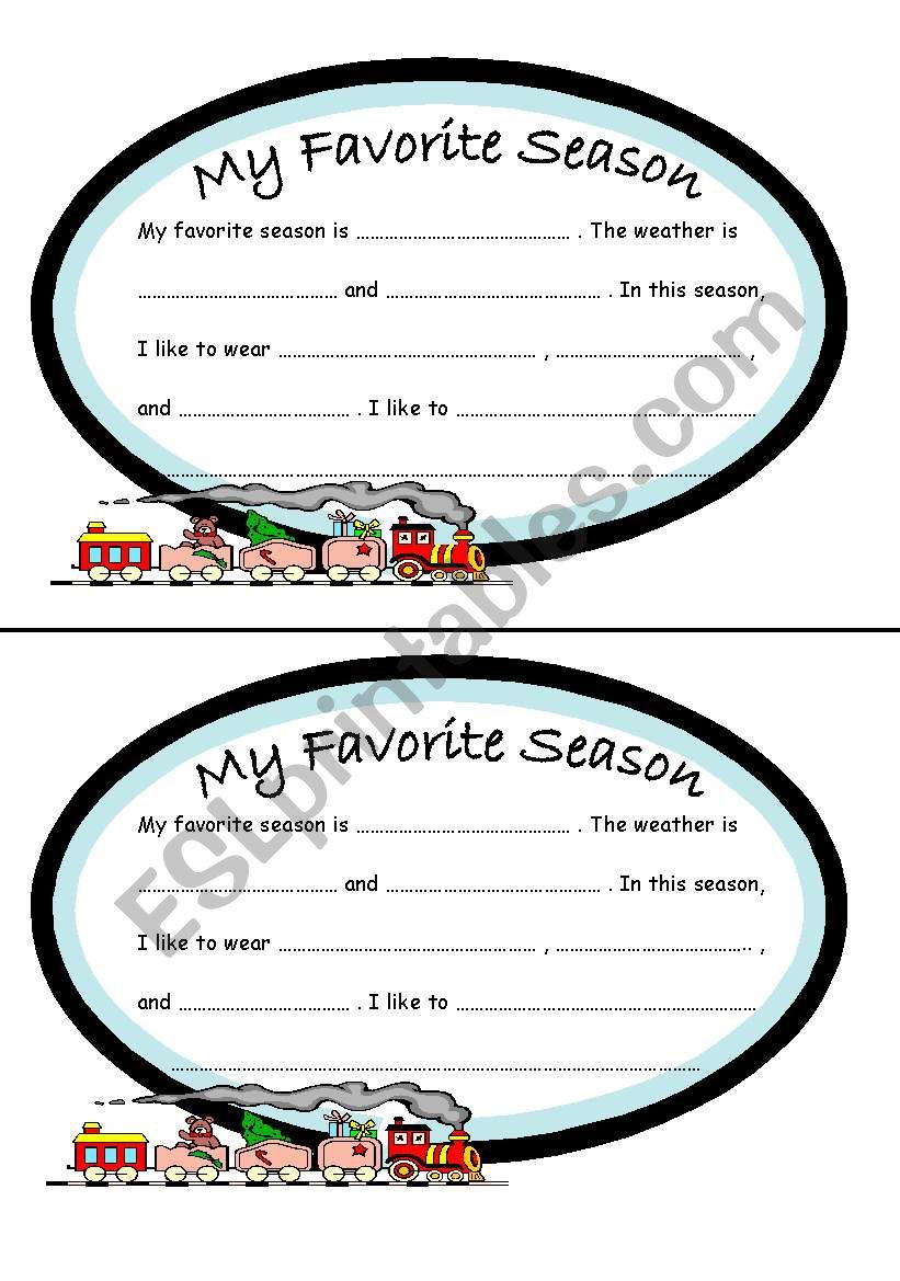 my favourite season worksheet