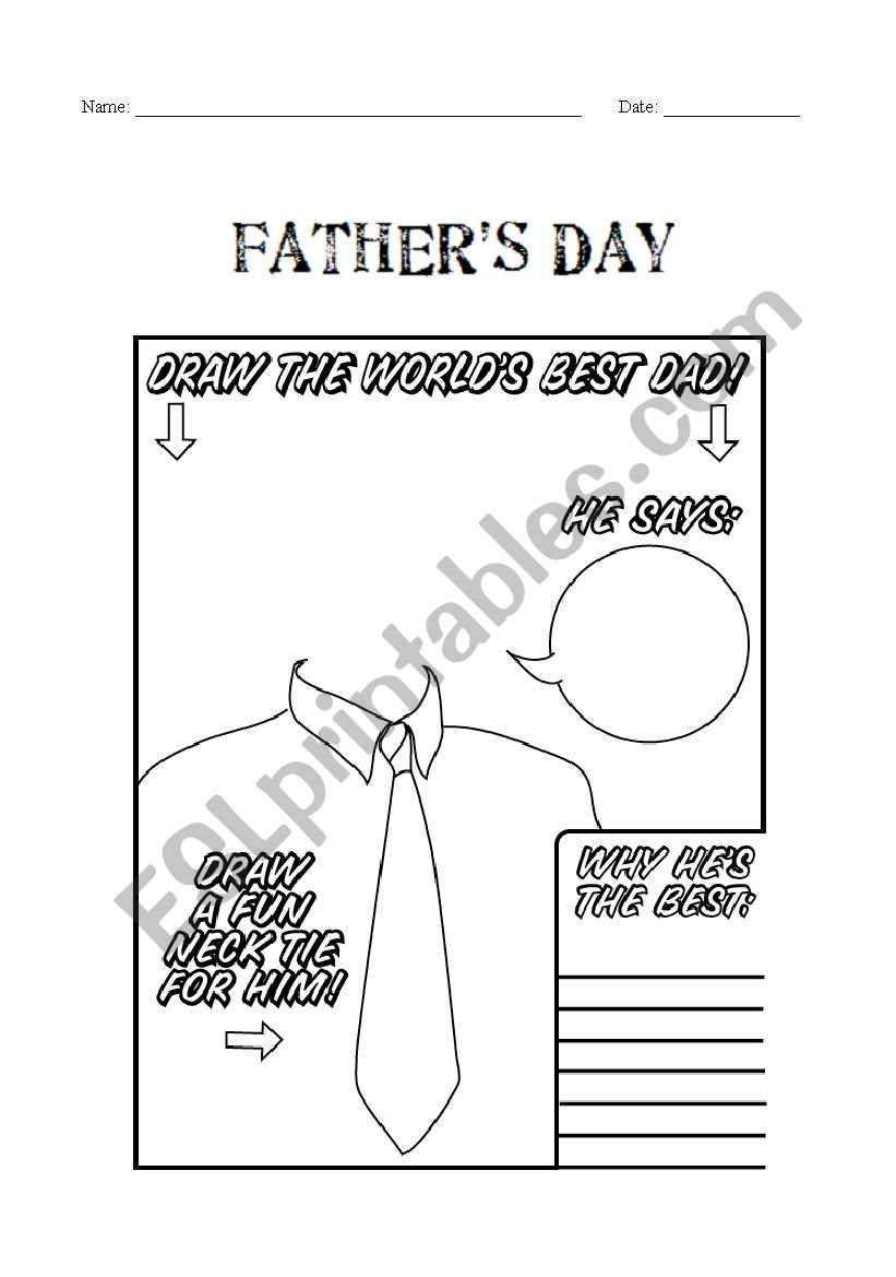 Fathers day worksheet