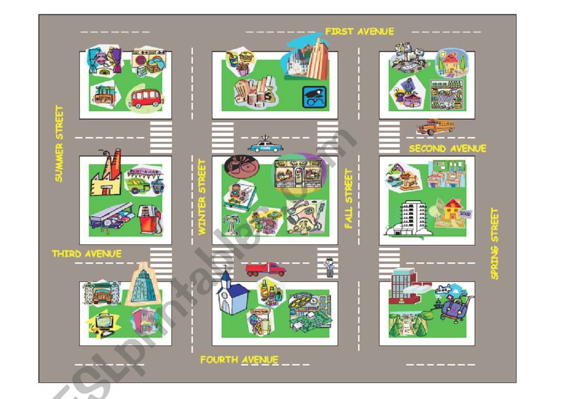 Prepositions showing Location worksheet