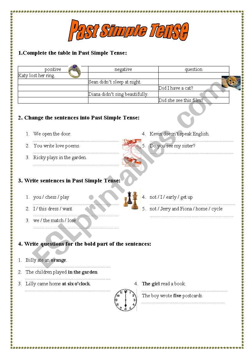 Past Simple Tense worksheet