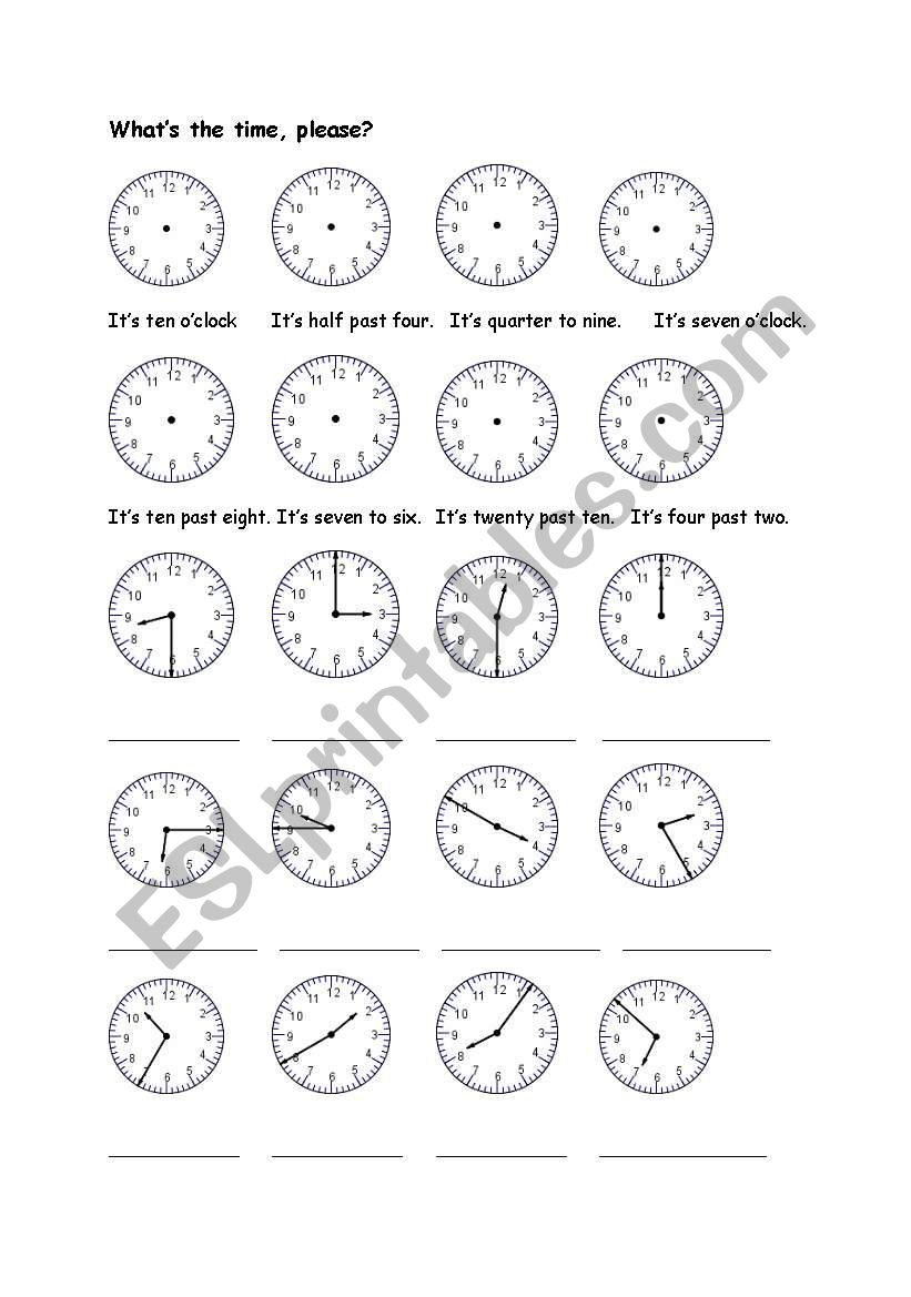 The time worksheet