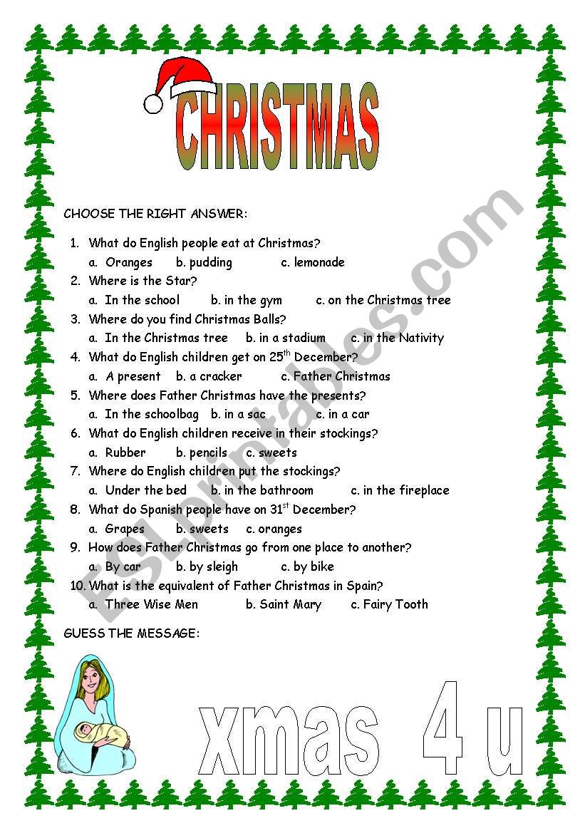 christmas worksheet