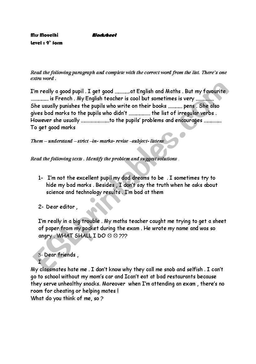 english-worksheets-teens-at-school