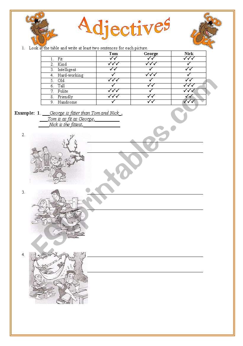 Adjectives worksheet