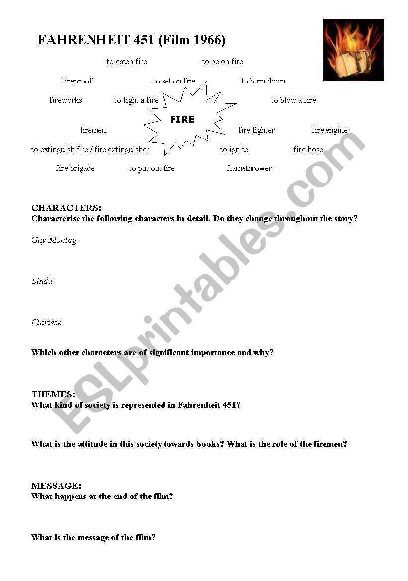 Fahrenheit 451(film) worksheet