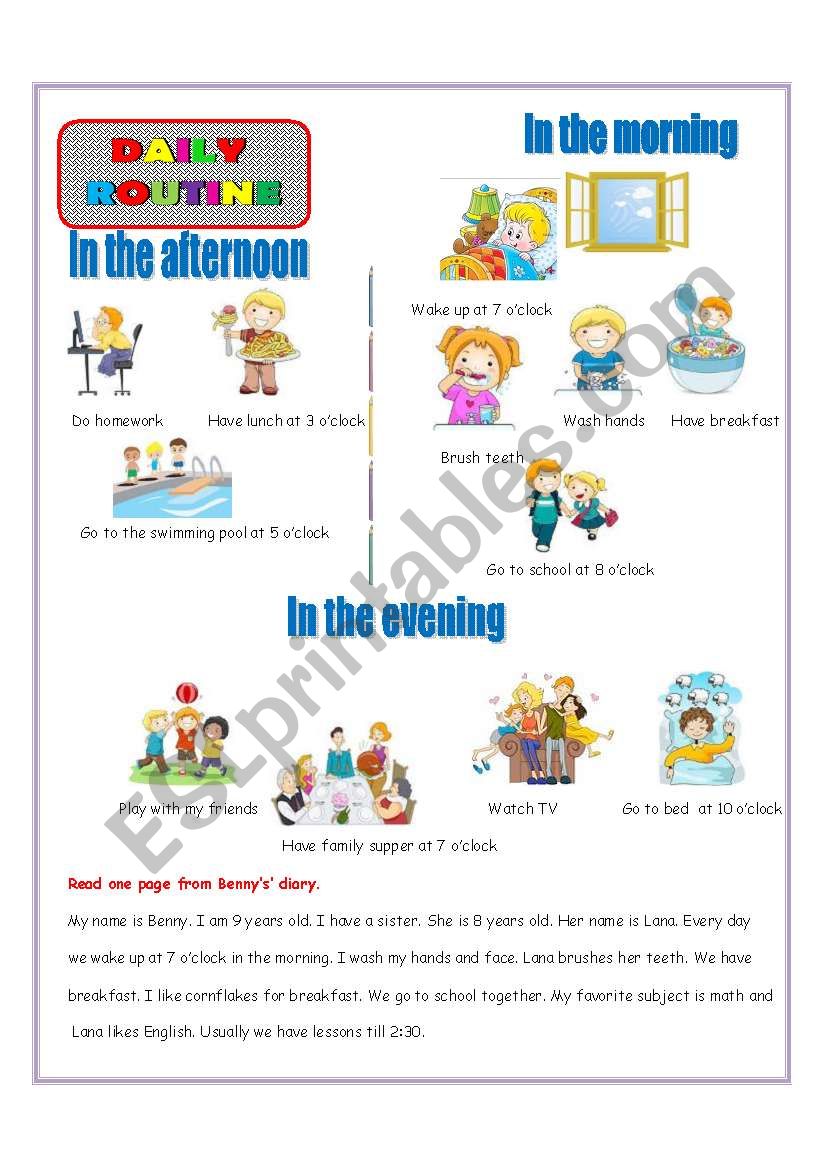 Daily Routine worksheet