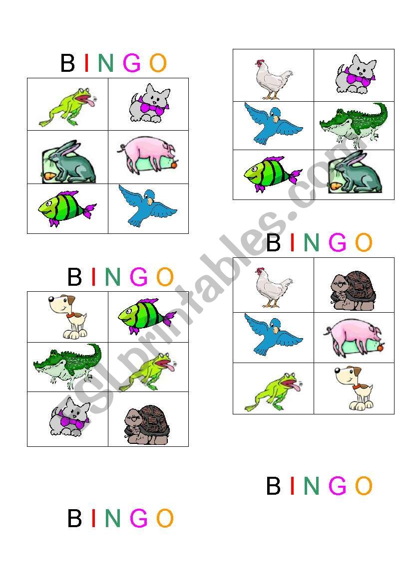 Animals Bingo worksheet