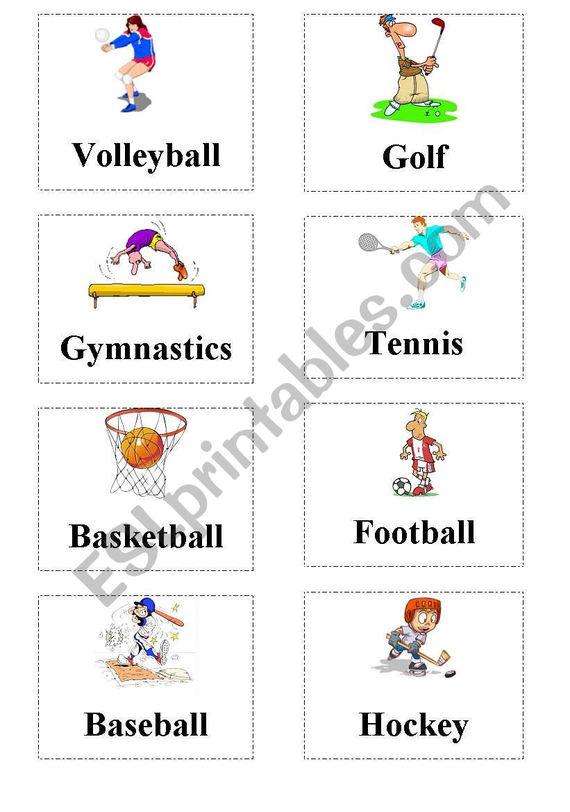 Sports Flashcard worksheet