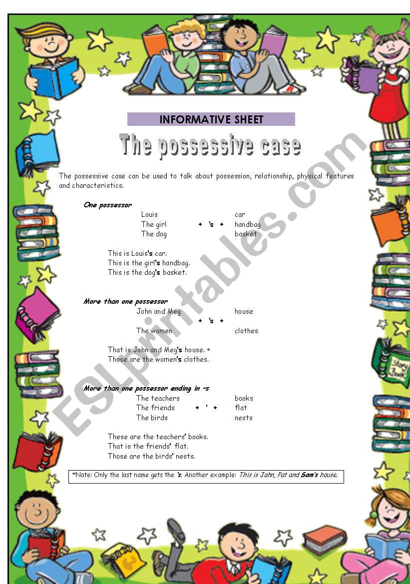 Informative sheet: the possessive case