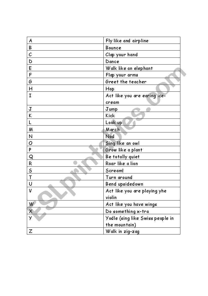 ABC game worksheet