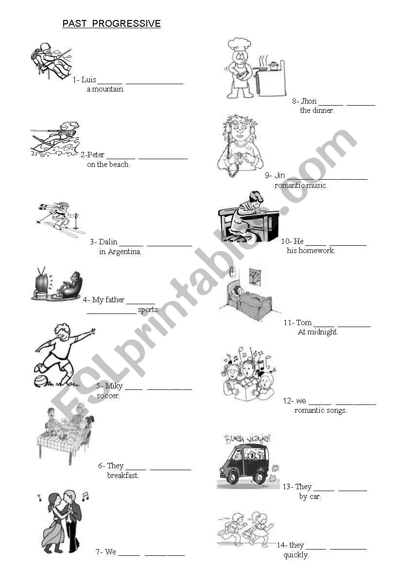 PAST CONTINUOUS worksheet