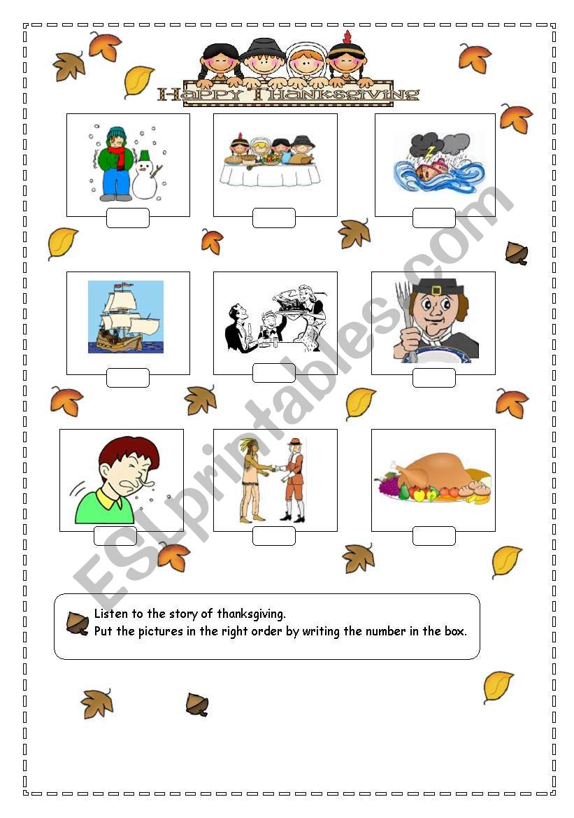 Thanksgiving reading comprehension for grade 2