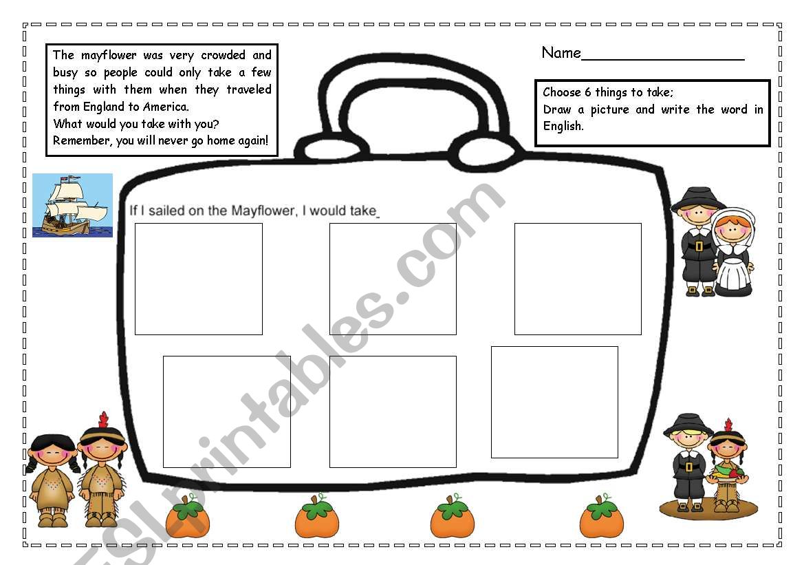 Thanksgiving Mayflower activity