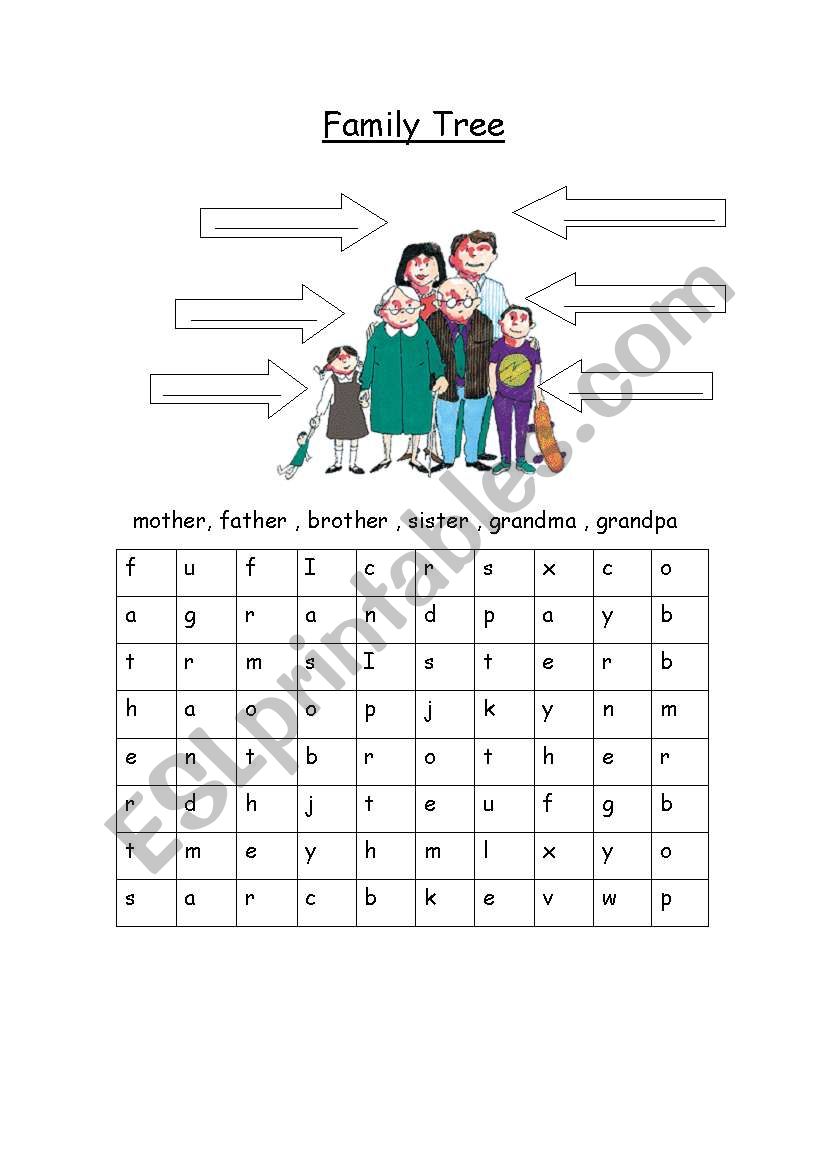 Cross Words Family  worksheet