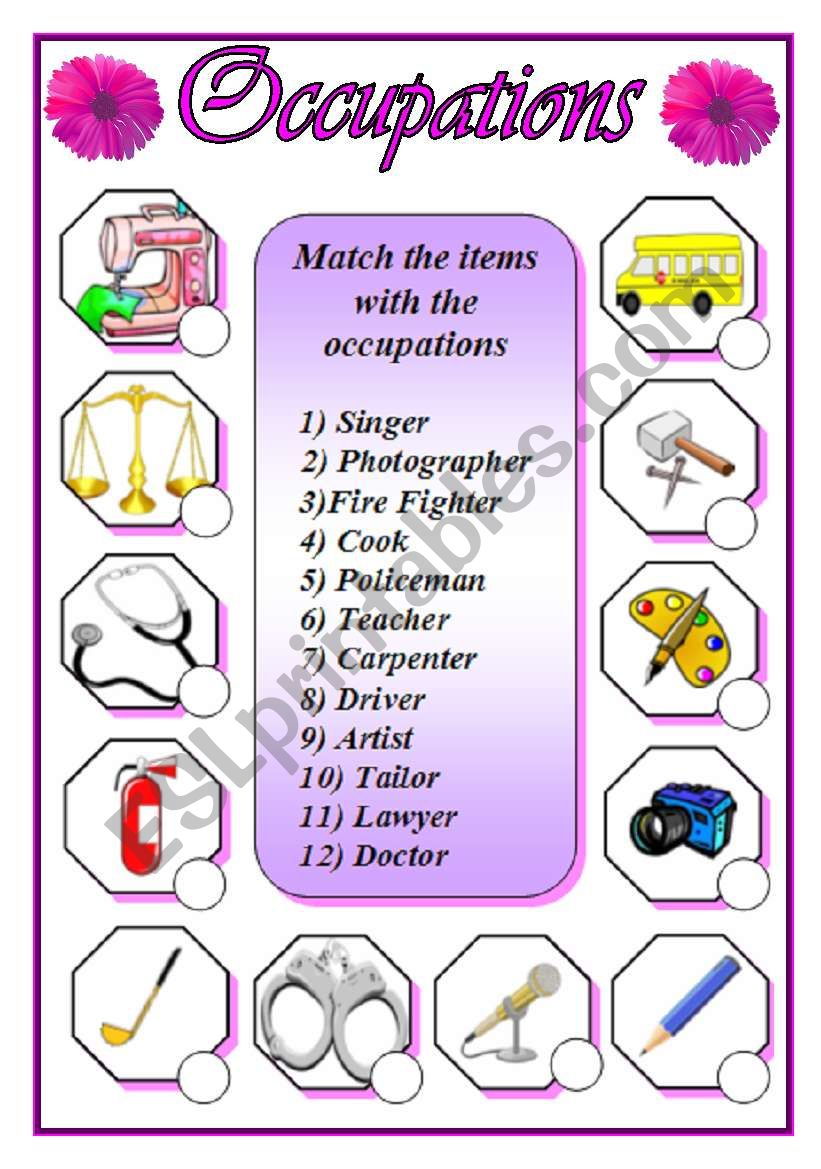 Occupations worksheet