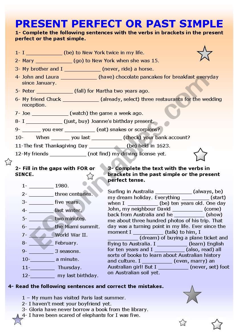 Present perfect or past simple