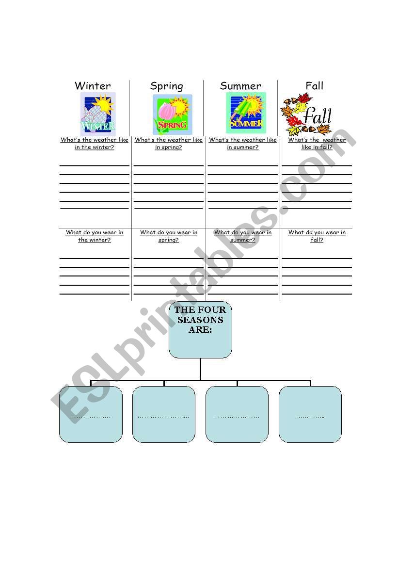 SEASONS worksheet