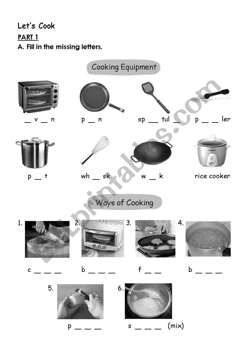 LetÂ´s Cook worksheet