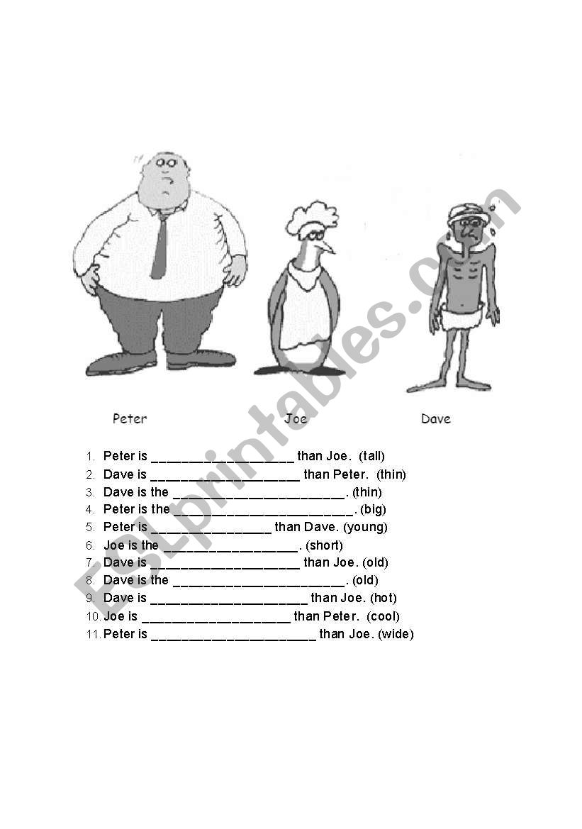 Simple comparatives and superlatives 