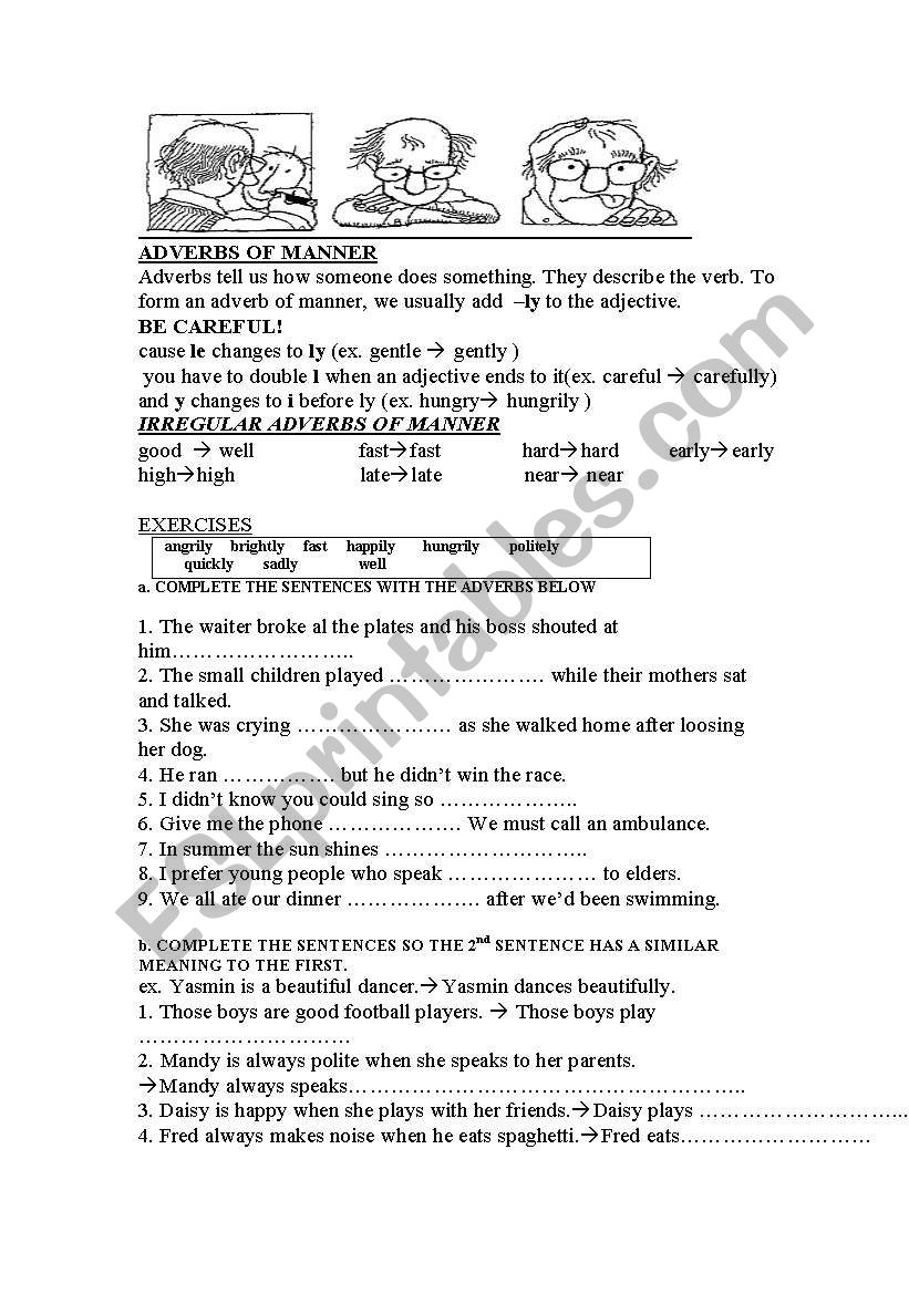 ADVERBS worksheet