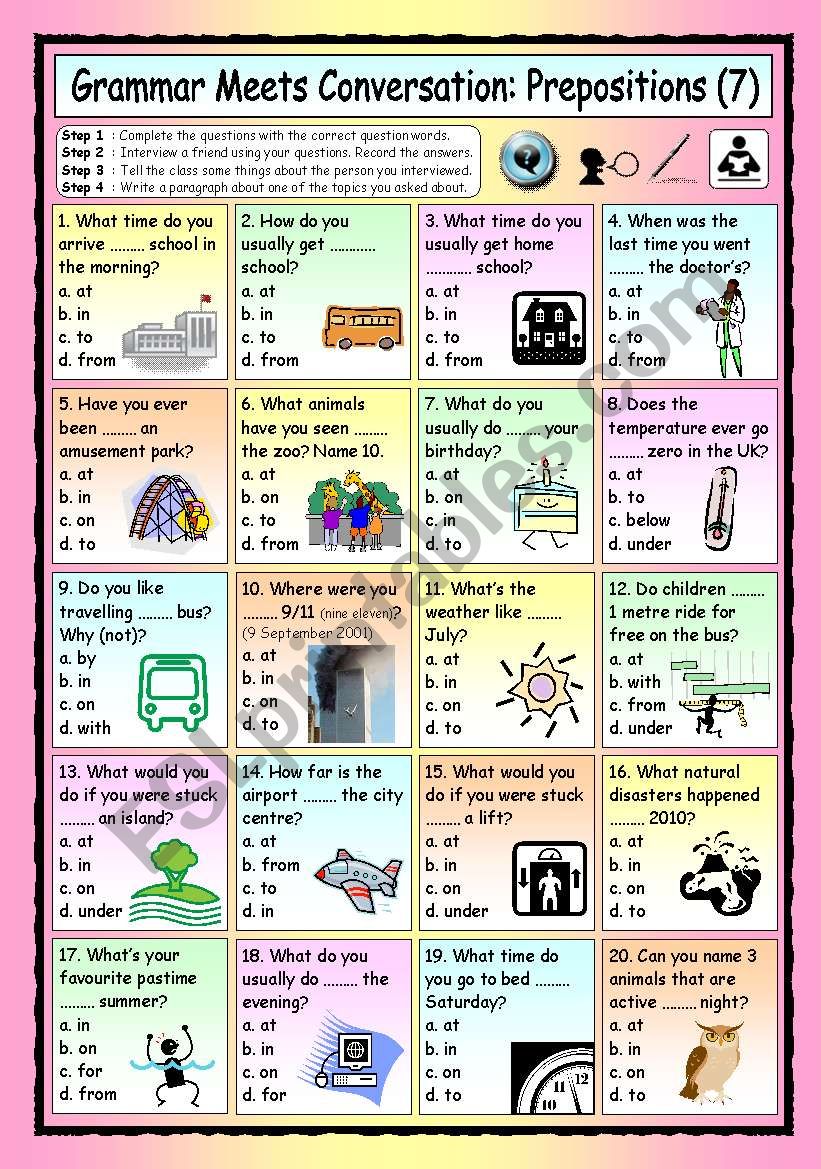 Grammar Meets Conversation: Prepositions (7) - Asking Questions