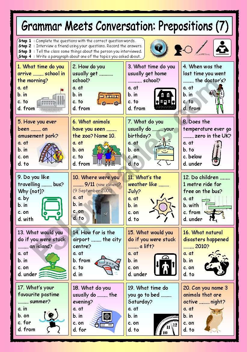 Grammar Meets Conversation: Prepositions (7) - Asking Questions