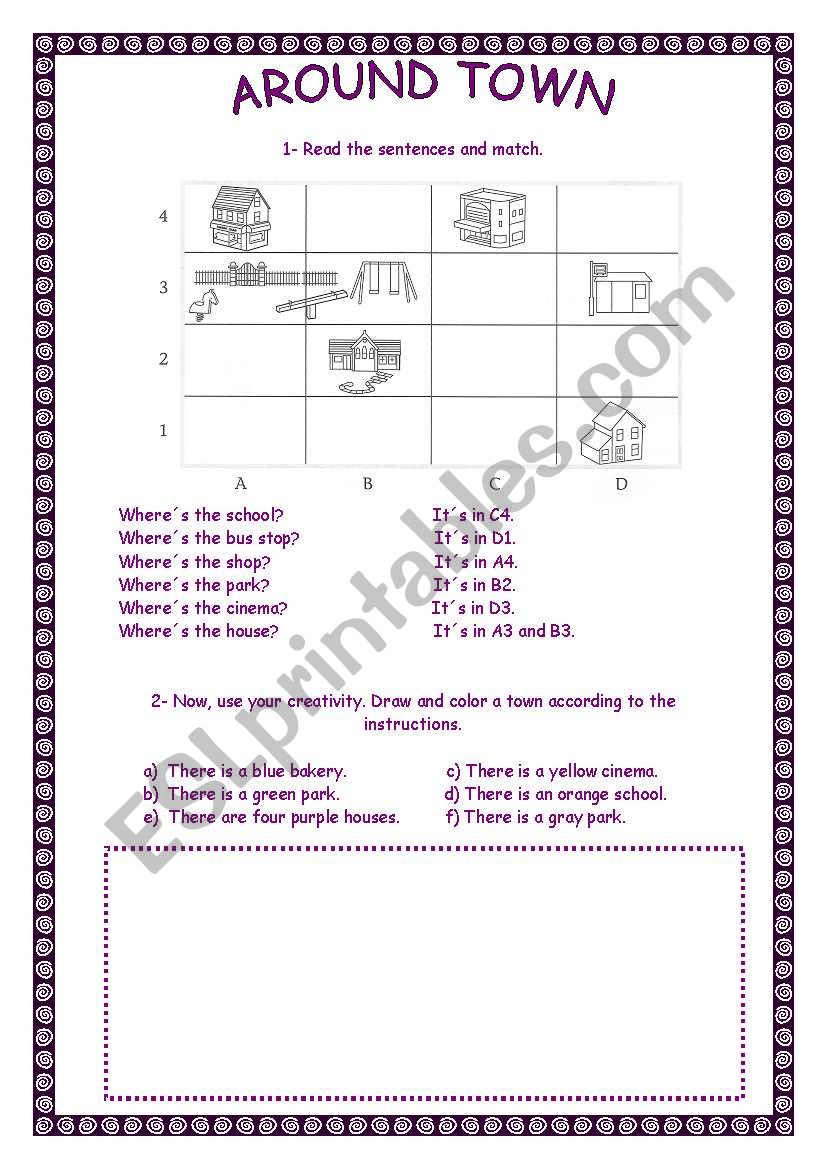 Around Town  worksheet