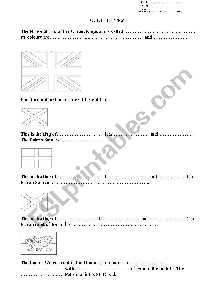 the Union Jack worksheet