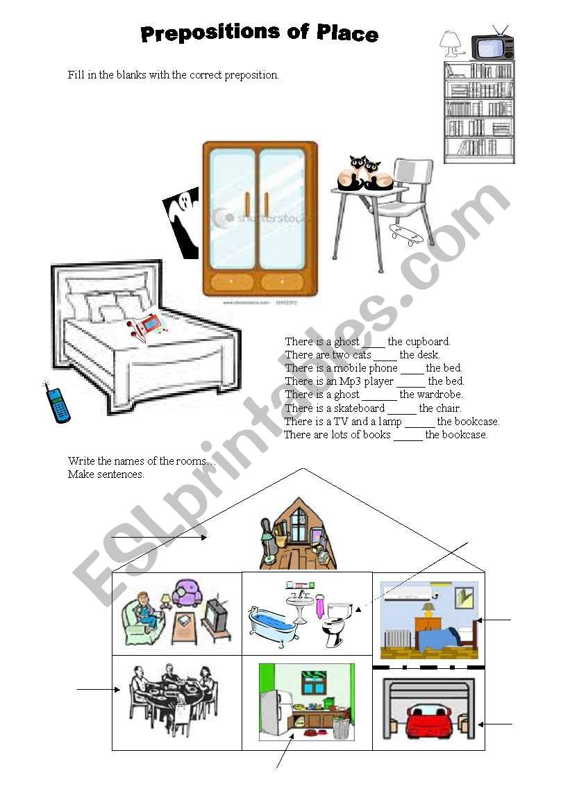 Prepositions of Place worksheet