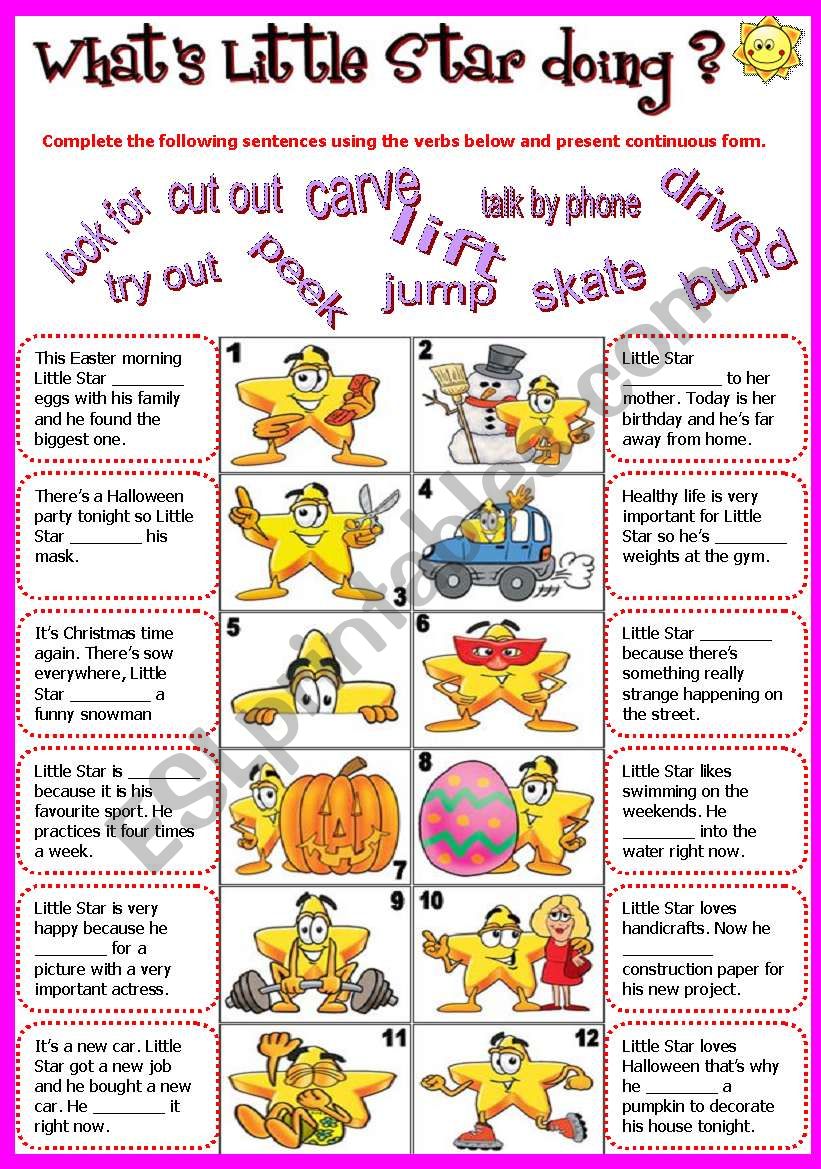 What is little star doing? worksheet