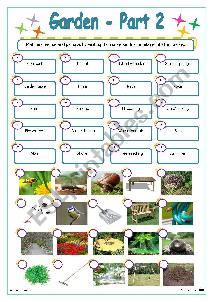 Garden - Part 2 worksheet