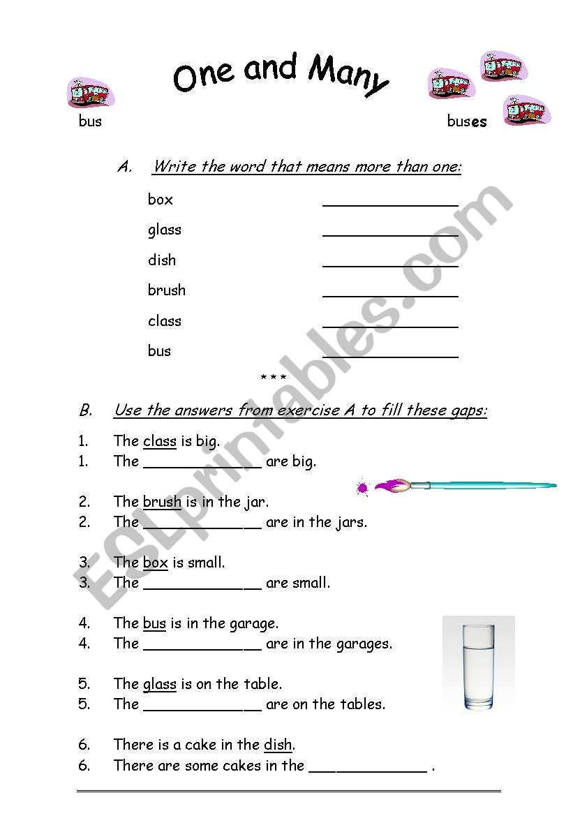 One and many - es worksheet