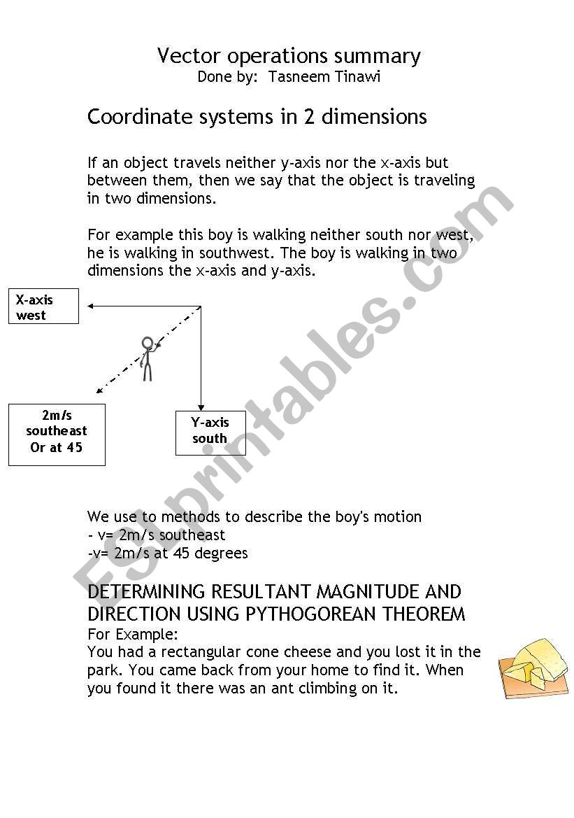 vector operations worksheet