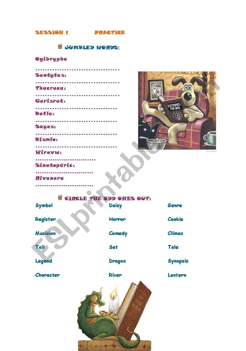 Literature vocabulary 2/2 worksheet
