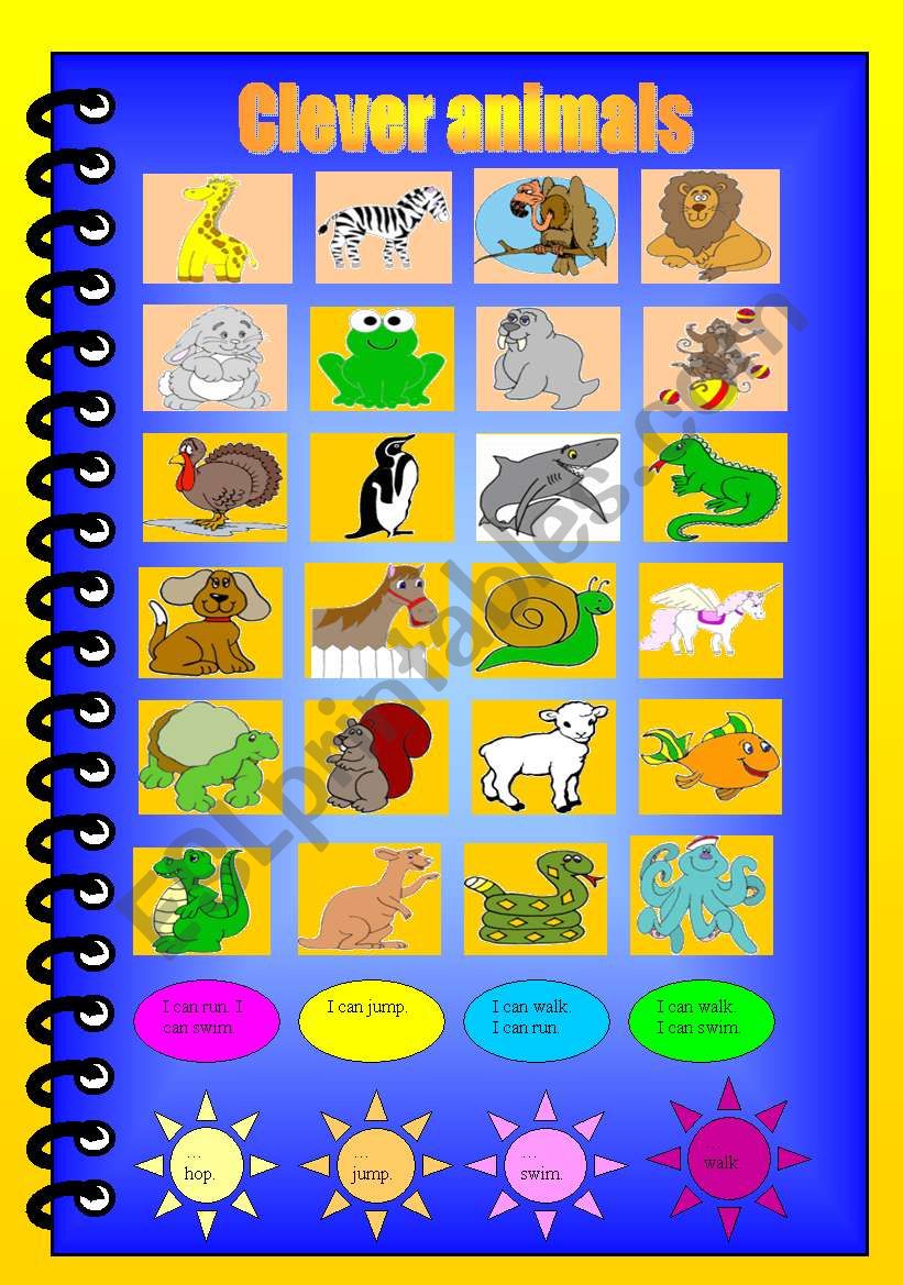CLEVER ANIMALS - matching and speaking activity!