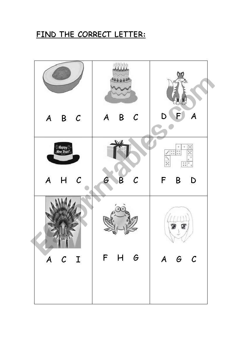 Teaching ABC worksheet