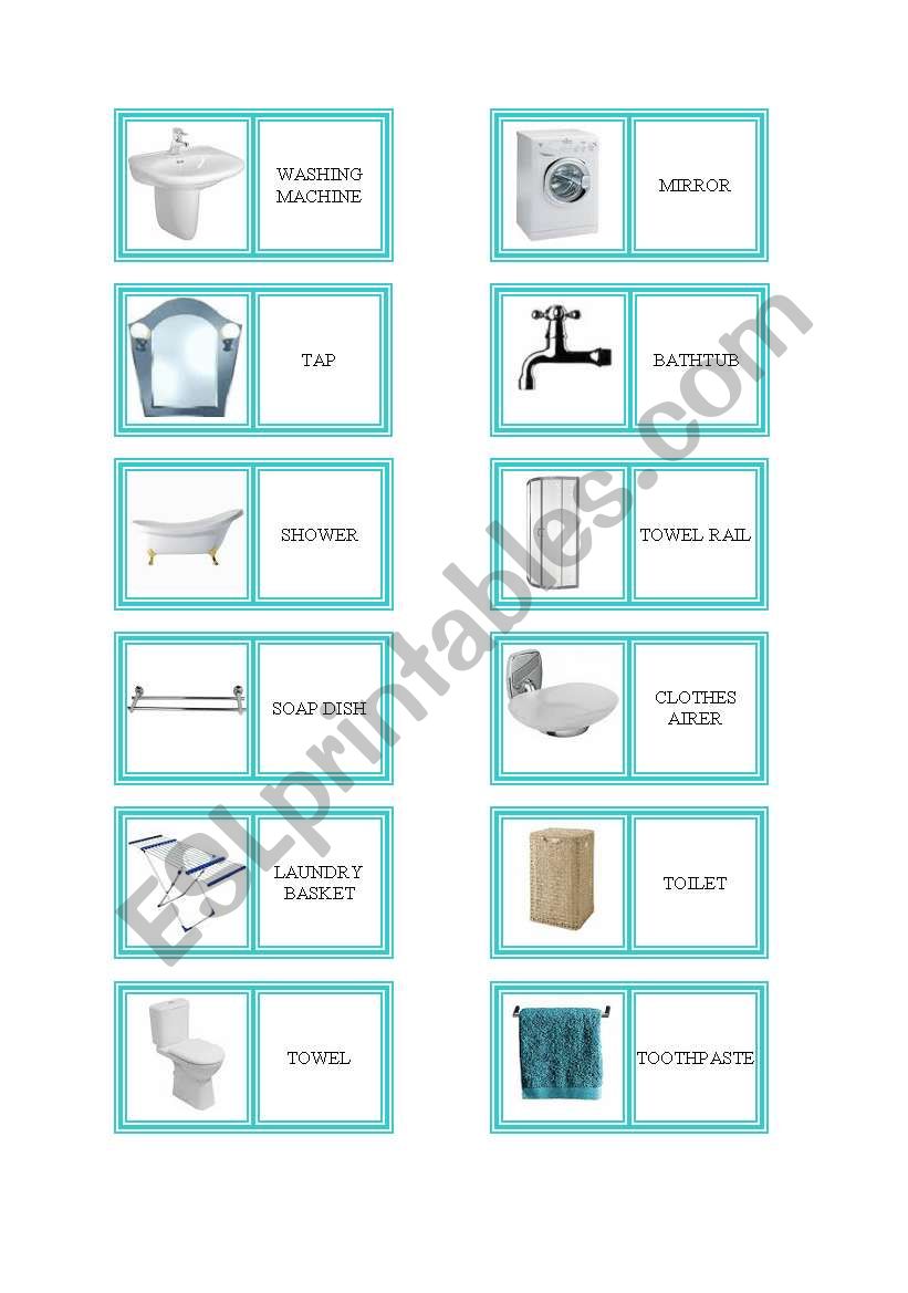 Domino - Bathroom worksheet
